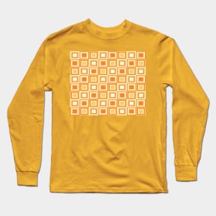 Vintage orange and yellow shades, geometric pattern Long Sleeve T-Shirt